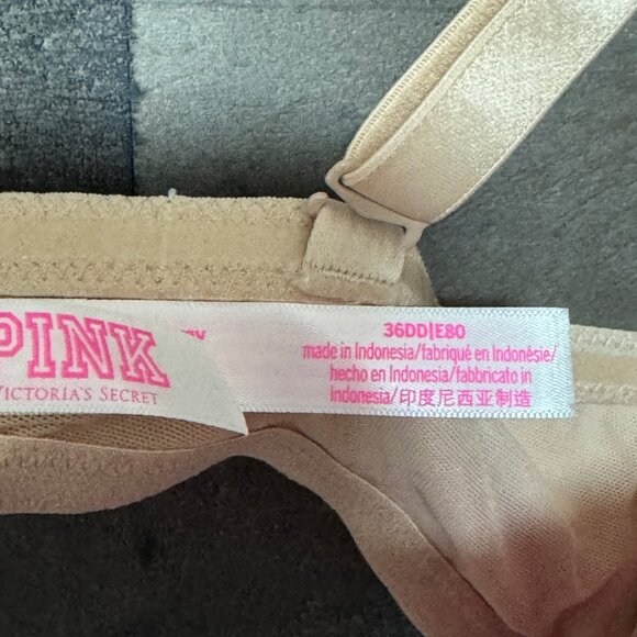 Victoria’s Secret PINK Wear Everywhere Multi-Way Push-Up Bra 36DD Beige EUC - Picture 4 of 6